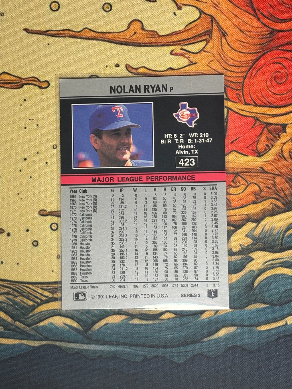 [NM] 1991 Nolan Ryan // Leaf Series 2 // 423